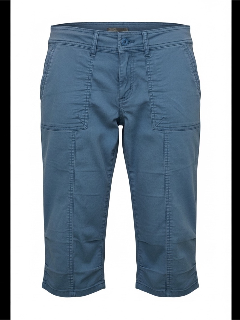 Prana Blue Organic Cotton Stretch Utility Cargo Capris Size 10